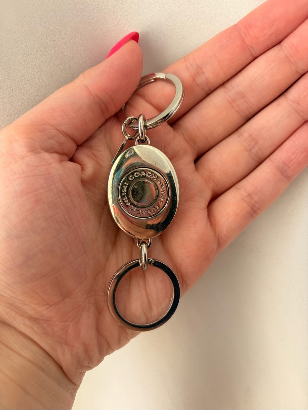 Coach Legacy Stripe Turnlock valet keychain 🌈✨ - Picture 2 of 3